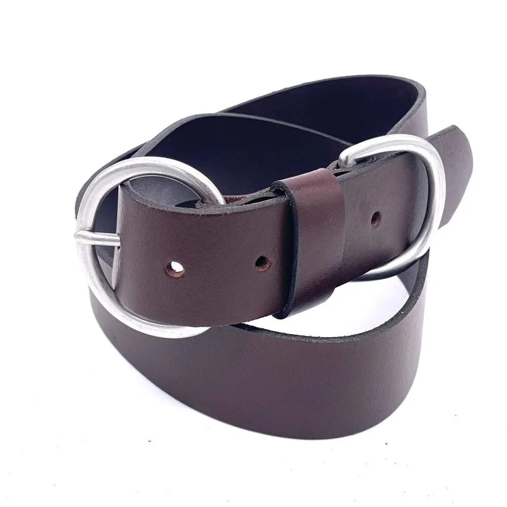 Italian Leather Dress Belt Men's Large Brown Business Formal Everyday Career
